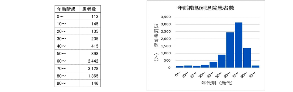 年齢階級別退院患者数 Image description